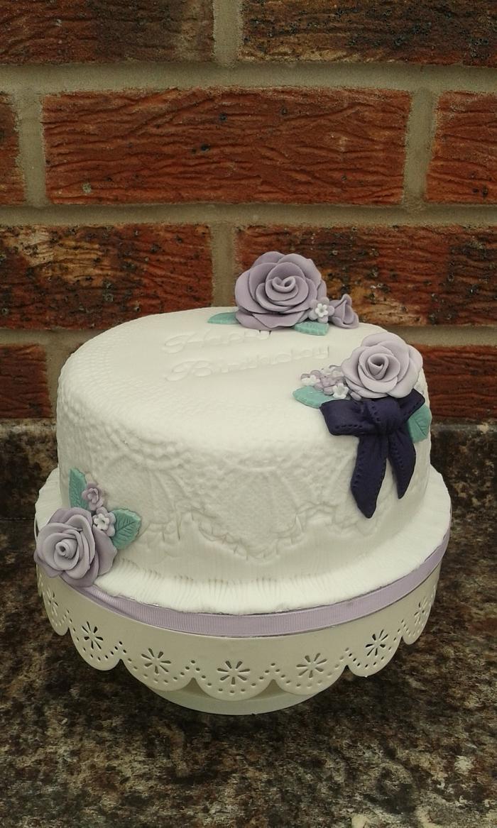 Lavender and lace Birthday cake