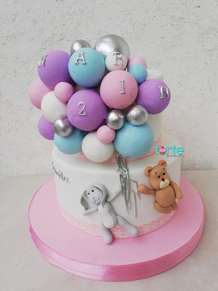 Narin's balloon birthday cake