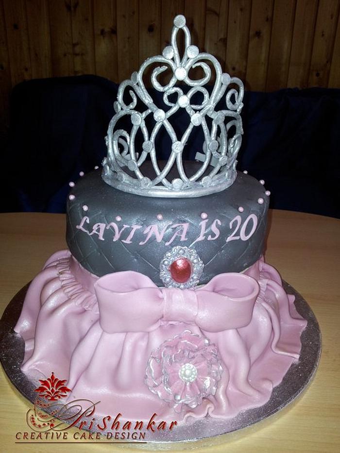 Princess cake with self made crown