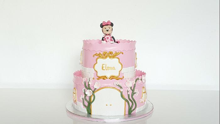 Minnie mouse castle cake
