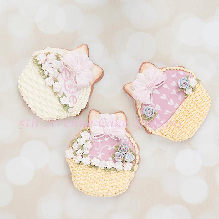 Floral Basket Cookies with 3 Different Designs