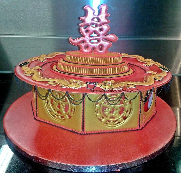 Oriental Wedding Royal iced  Panel Cake