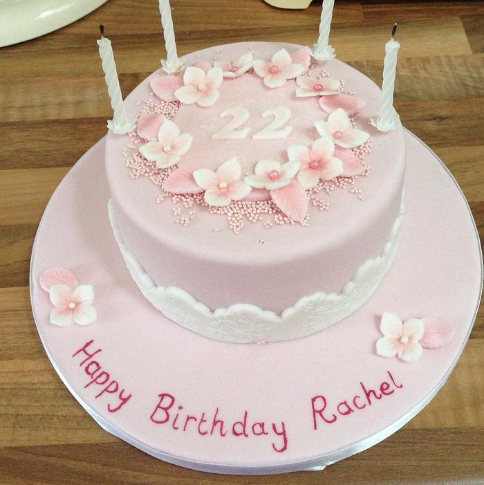 Pink 22nd Birthday cake