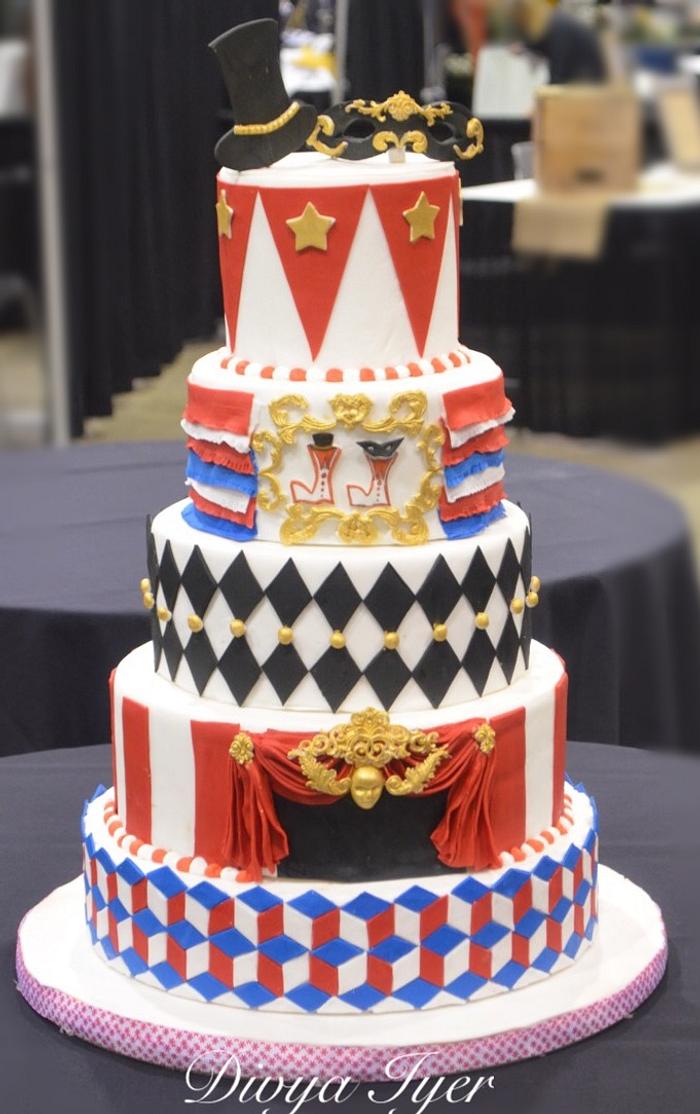Circus themed wedding cake 