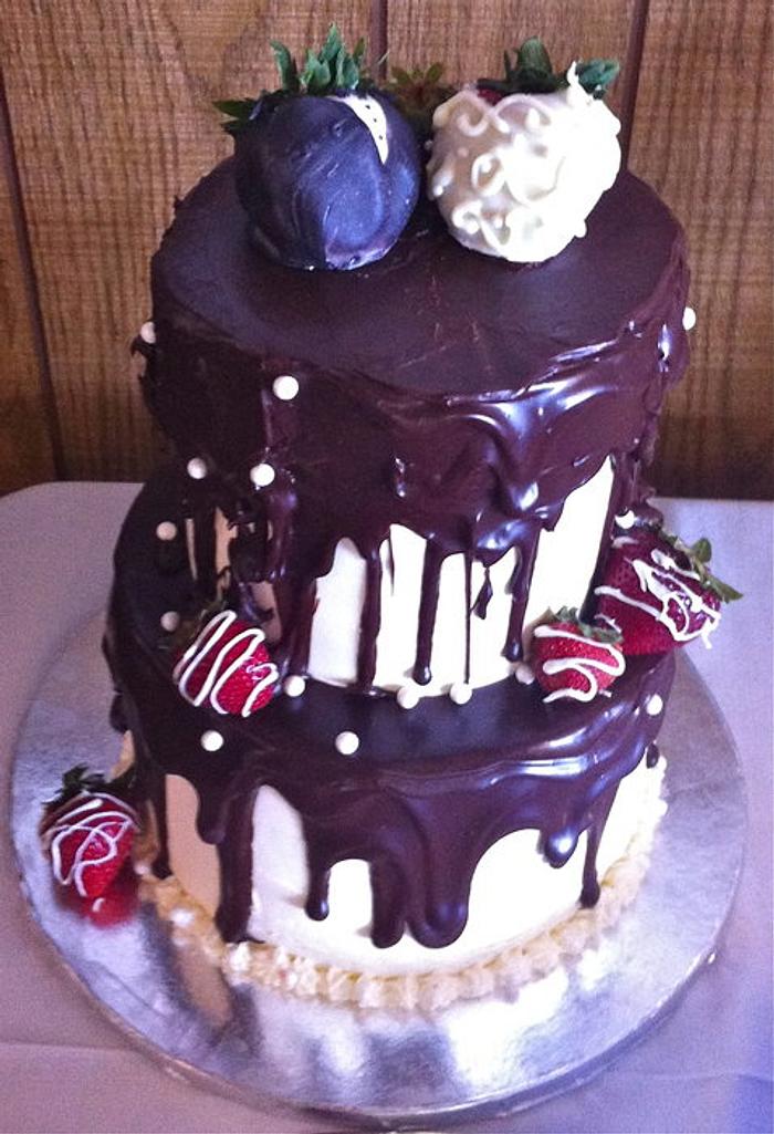 Strawberry Chocolate Wedding Cake