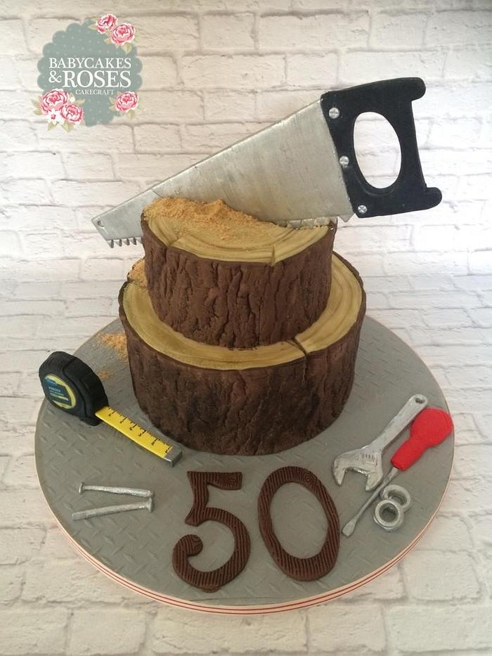  Carpenter/Wood Themed Birthday cake