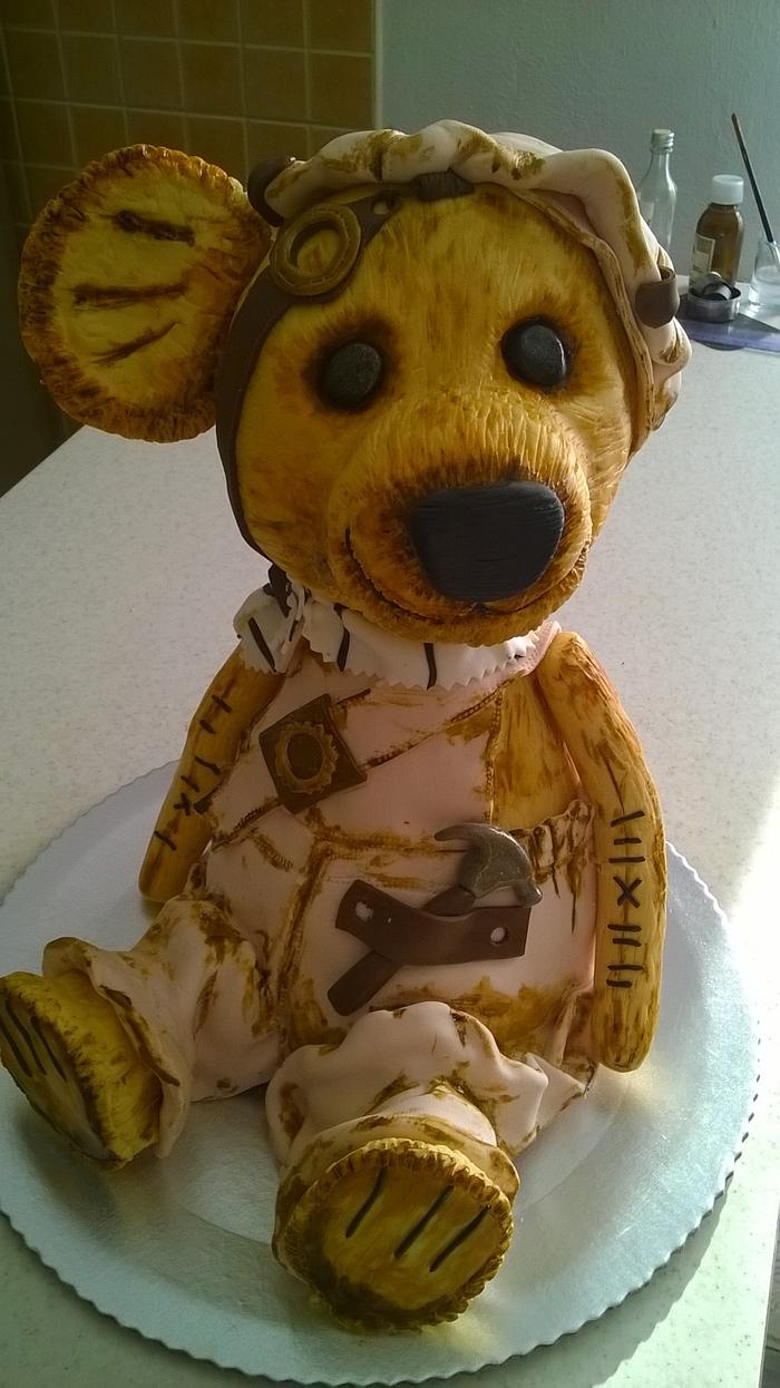 Teddy bear worker cake