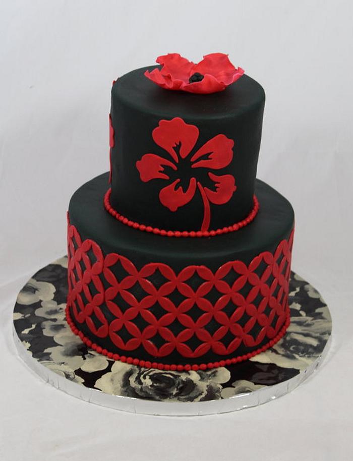 black and red cake