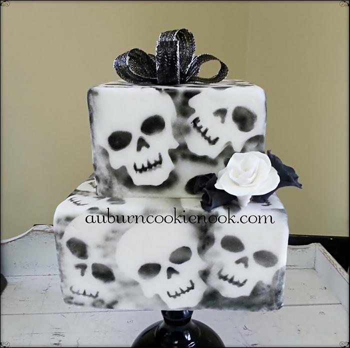 Spooky Skull Cake