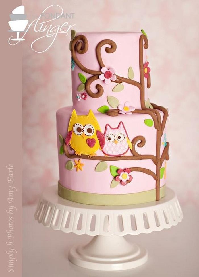 Baby Girl Owl Cake