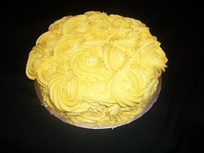 Yellow Rosette Cake