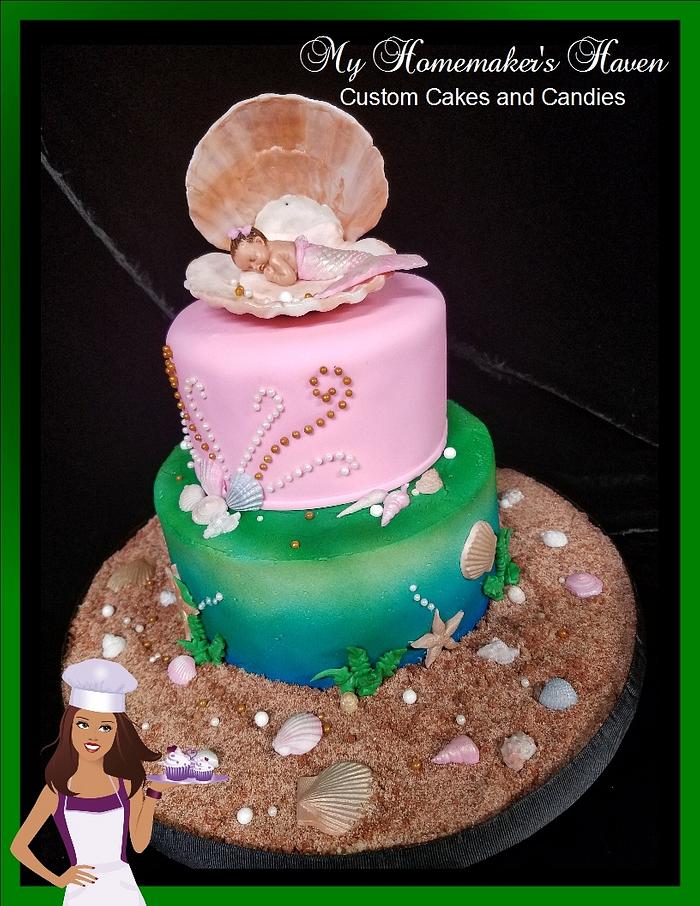 Merbaby Shower Cake