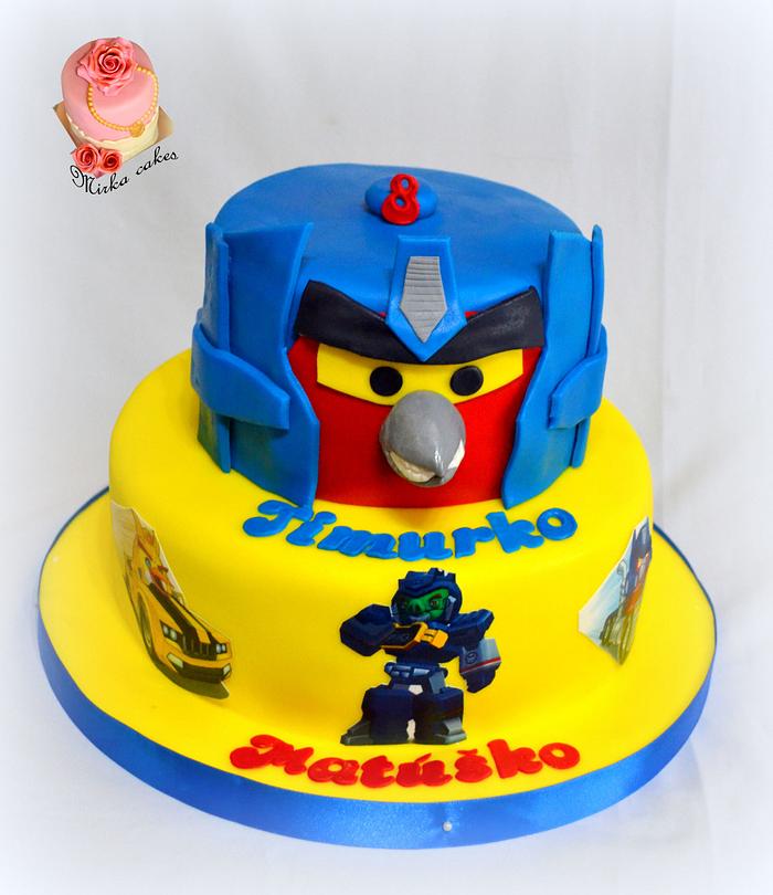 Angry birds transformers cake
