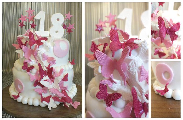pink butterfly cake