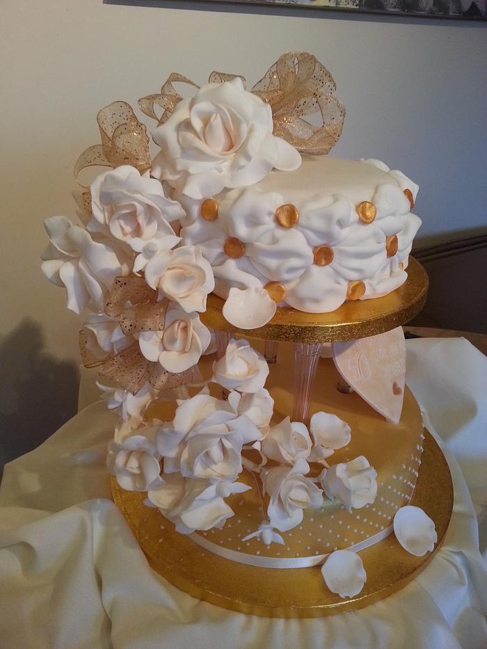Parents - In-Laws Golden Wedding  cake
