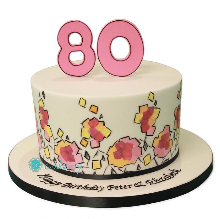 Painted 80th Cake
