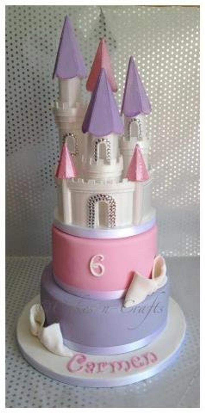 castle cake pink and lilac