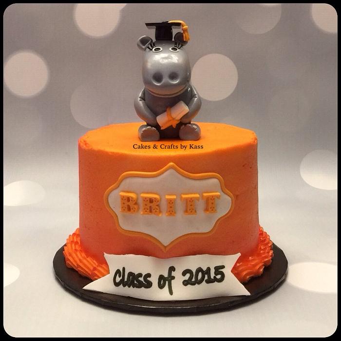 Hippo Graduation Cake 