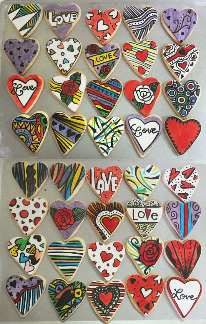 Heart Art Cookies