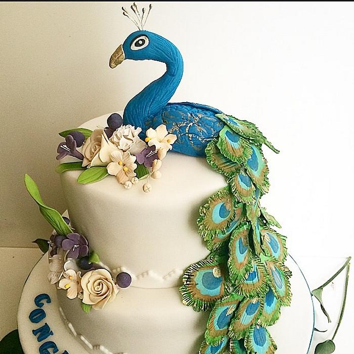 Peacock theme cake
