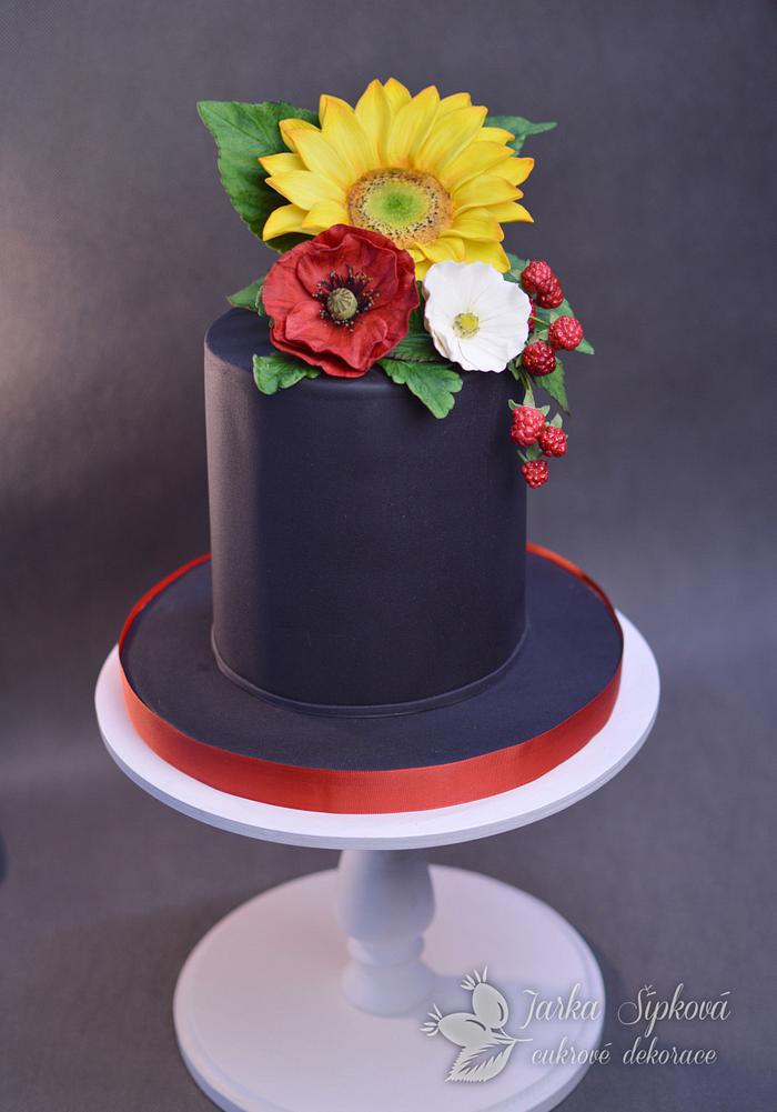  Cake with chocolate flowers