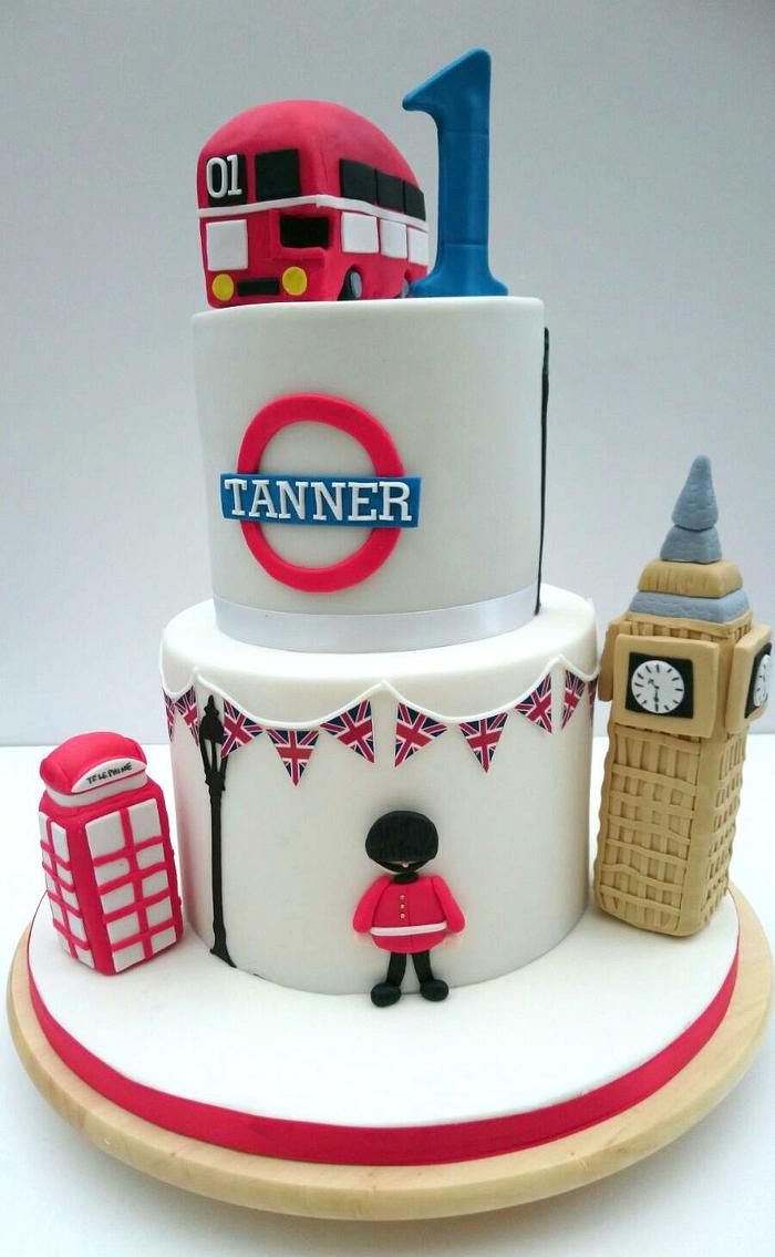 London Theme 1st Birthday Cake