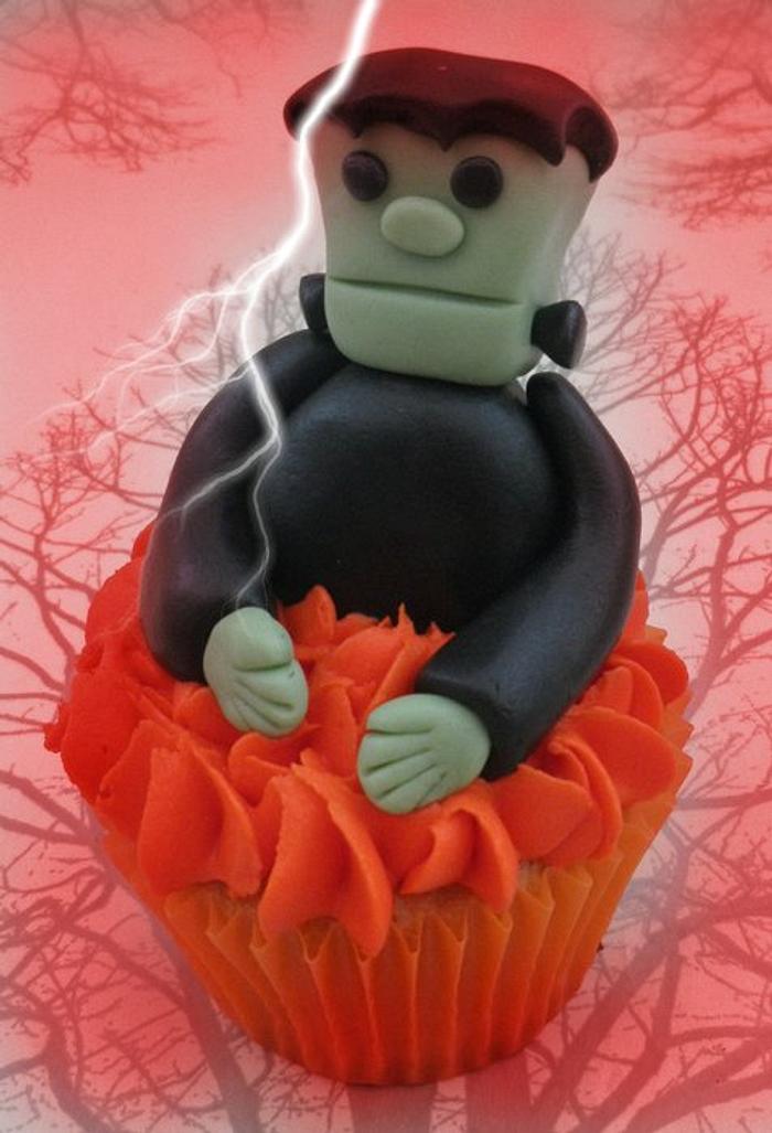 Frankenstein's monster cupcake