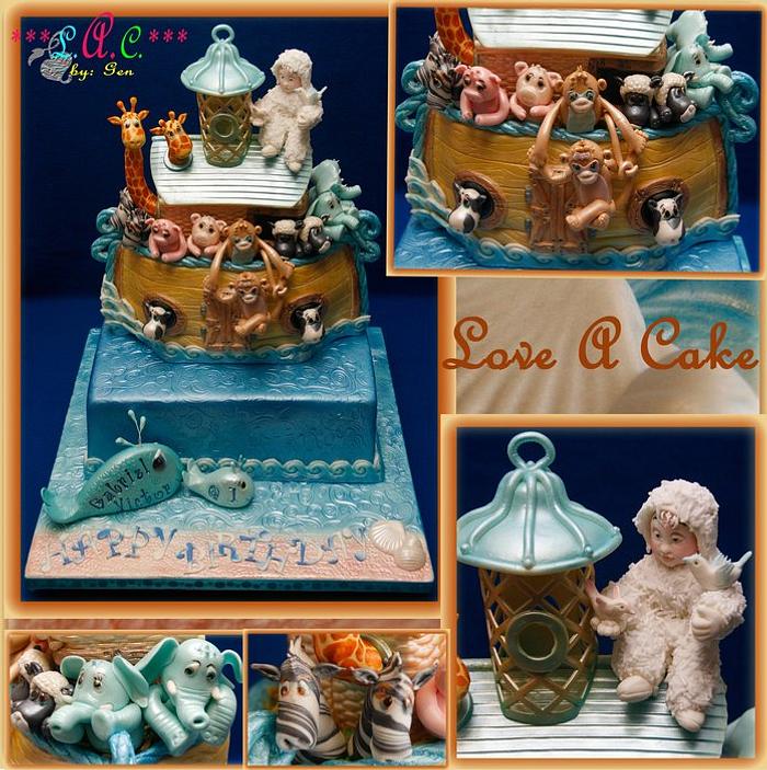 Noah's Ark-themed Birthday Cake