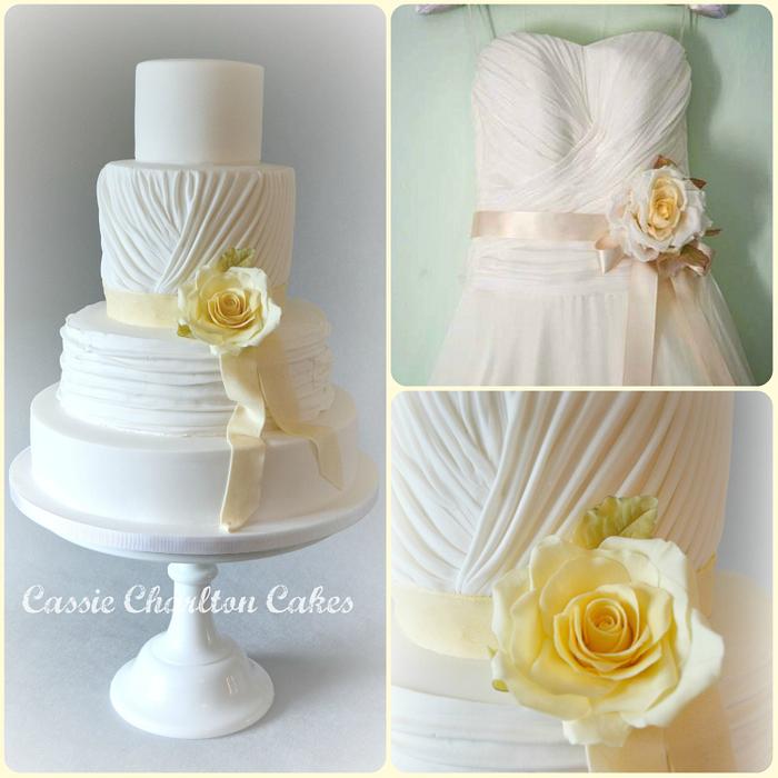 ruched wedding cake