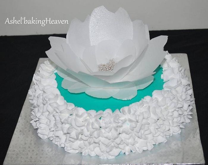 wafer paper flower cake...