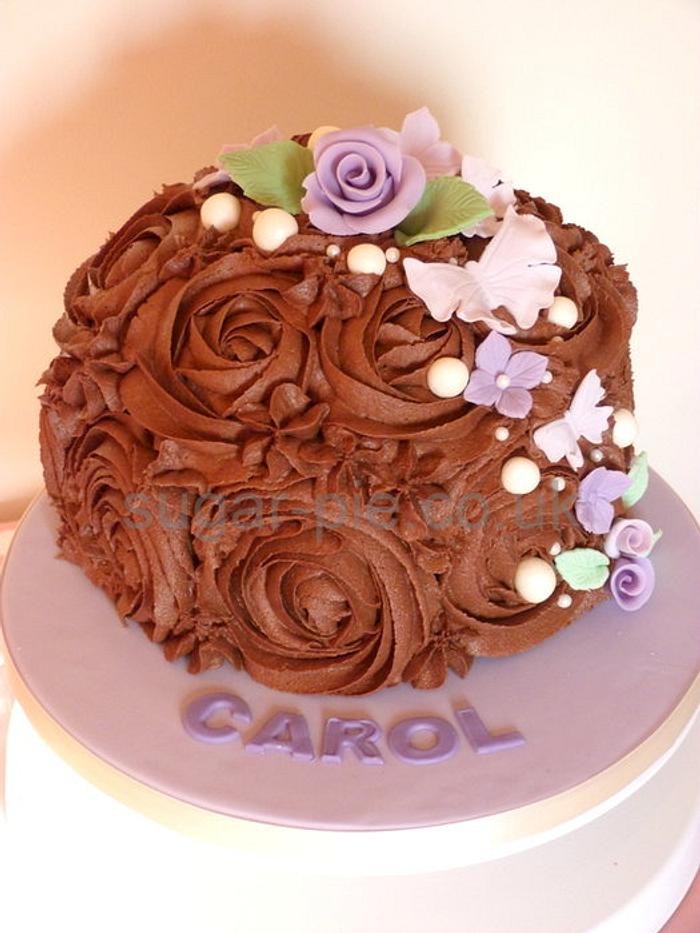 Chocolate rose floral cake