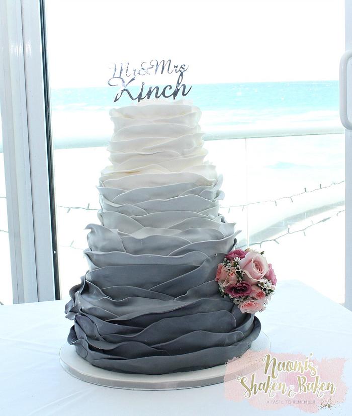 Ombre Gray wedding cake