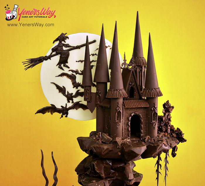 Spooky Chocolate Castle Cake