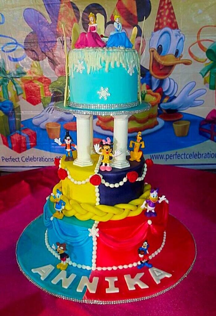 Disney theme fondant cake 