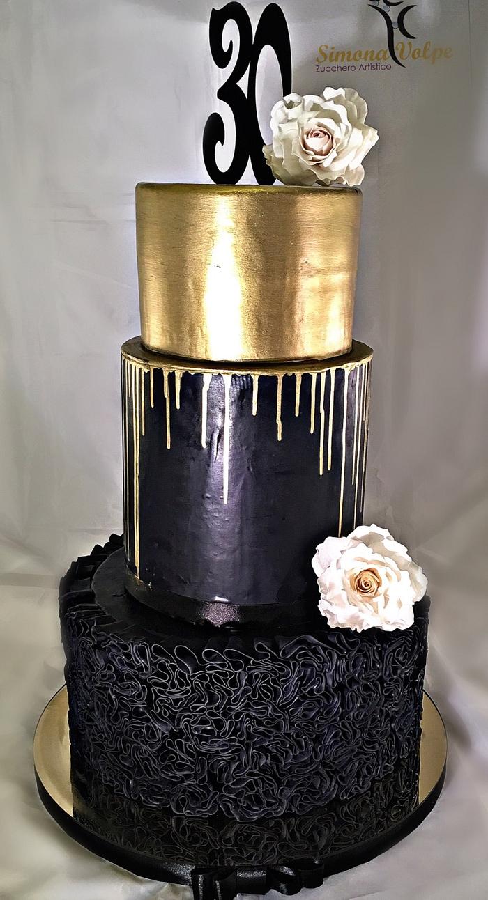 black gold cake