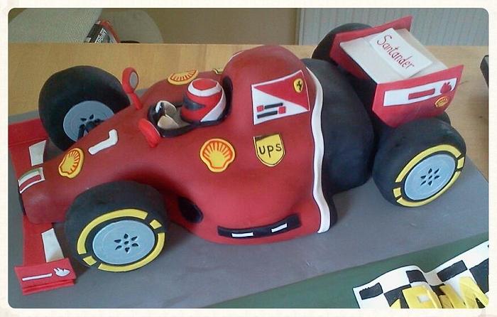 F1 Ferrari racing car cake