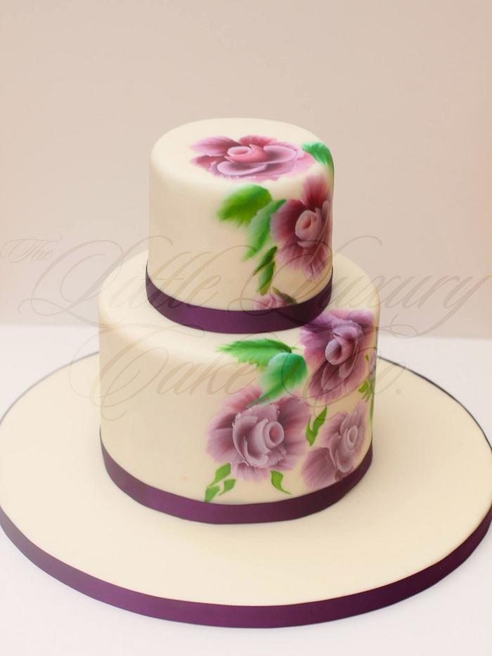 Hand-painted Vintage Rose Cake