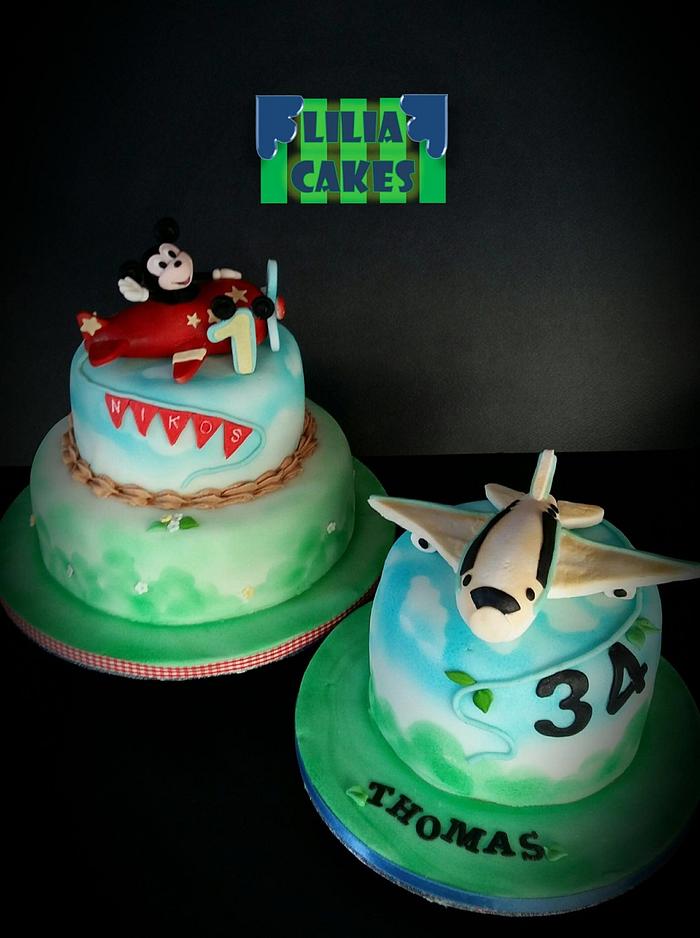 Airplane Cakes for Father and Baby
