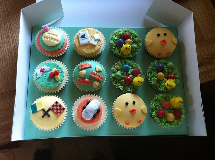 Easter Birthday Cupcakes