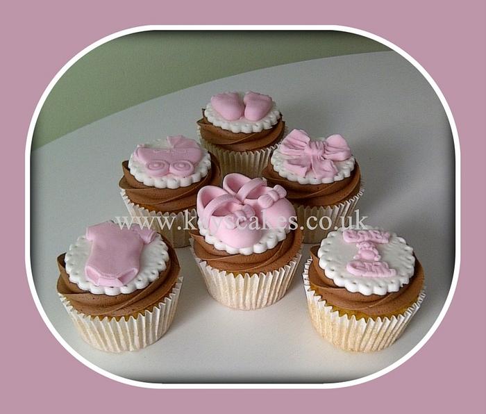 New baby girl pink cupcakes