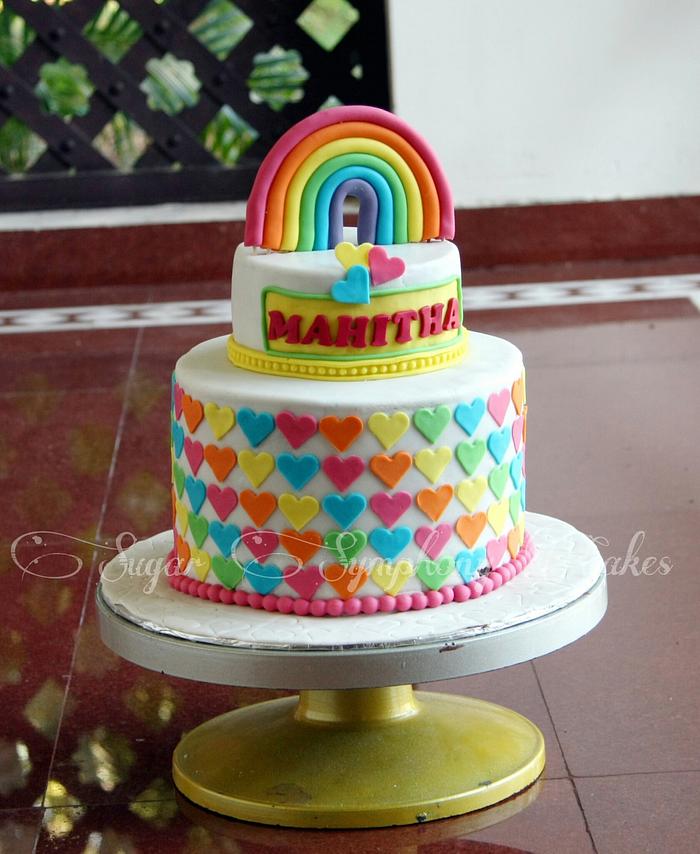 Rainbow theme cake