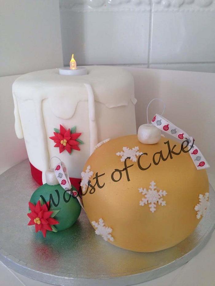 Christmas candle cake