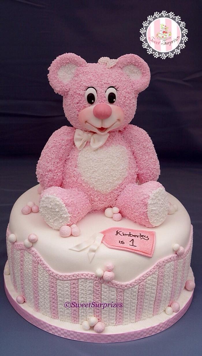 Pink teddy bear - Decorated Cake by Sweet Surprizes - CakesDecor