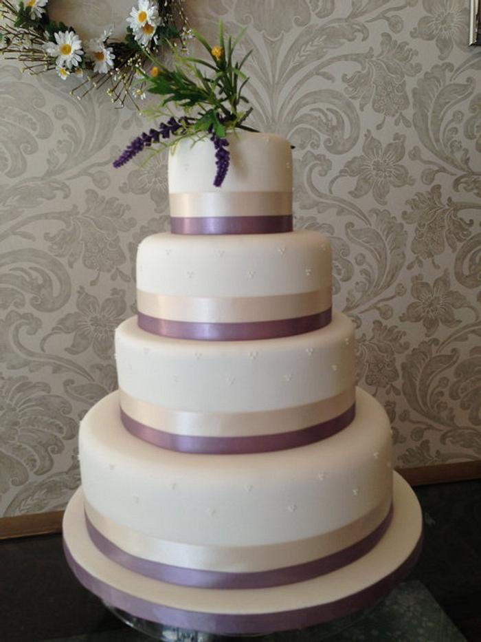 Lavender & Lace wedding cake