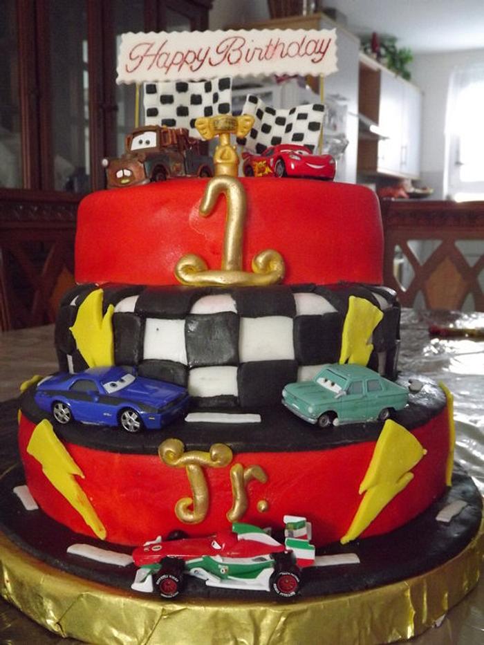 Cars theme cake