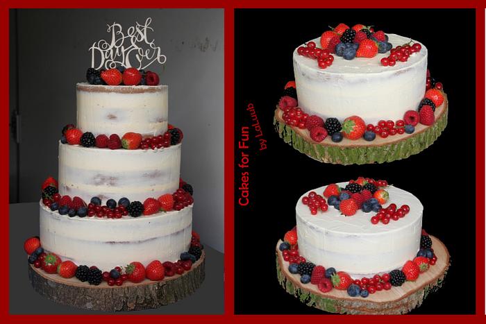 Semi Naked Cake decorated with fresh fruit