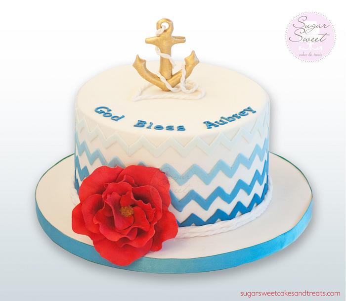 Nautical Themed Baptism Cake