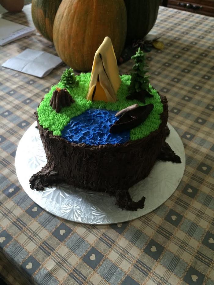 Camping Birthday cake