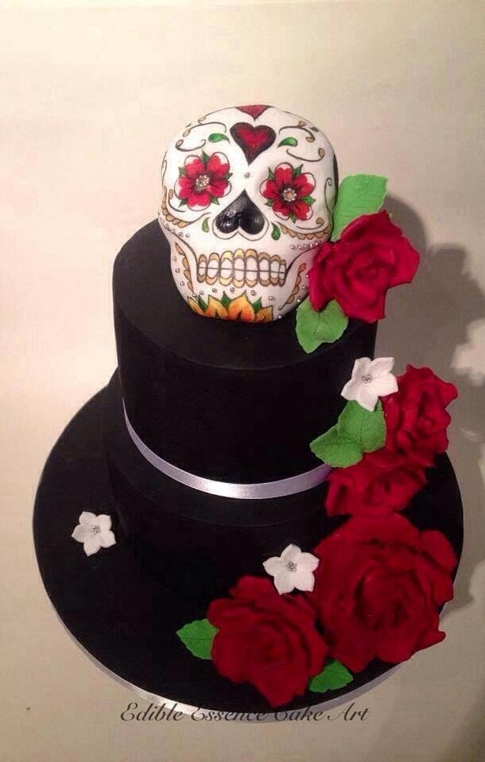 Candy skull wedding cake