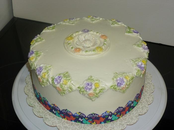 Buttercream covered cake